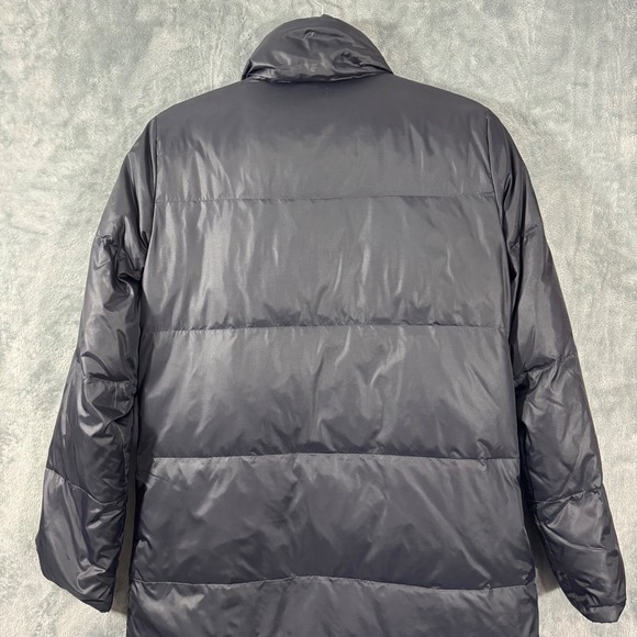 Eileen Fisher Down Reversible Black Puffer Long Length Full Zip Coat - Picture 8 of 14